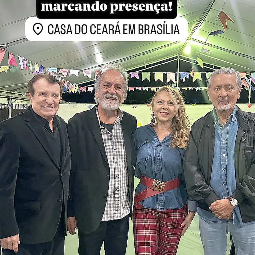 Primeiro Vice-Presidente da Casa do Ceará, Estenio Campelo, Presidente da Casa do Ceará, Lacerda Júnior, colaboradora da Casa do Ceará, Kika e o Segundo-Vice Presidente, General Antônio Florêncio